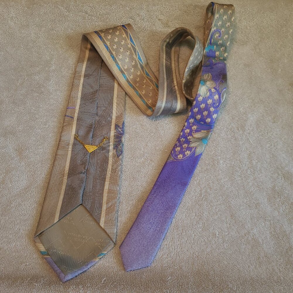 Vintage Vitaliano Pancaldi 100% Silk Handmade Neck Tie Made In Italy - Picture 9 of 11